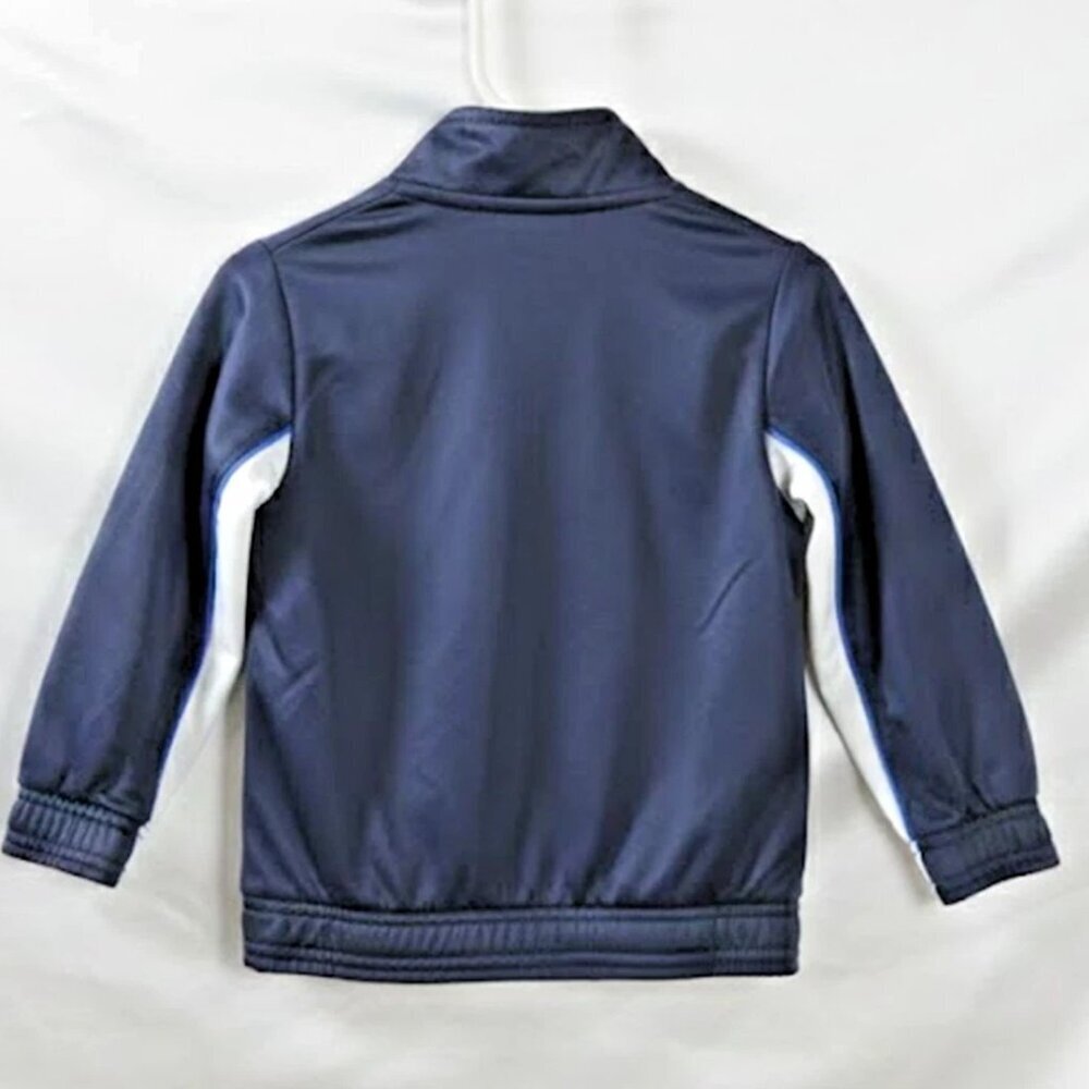 PUMA Boys Track Jacket Size 24M Navy Blue White Full Zip Athletic With Logo - Picture 2 of 4